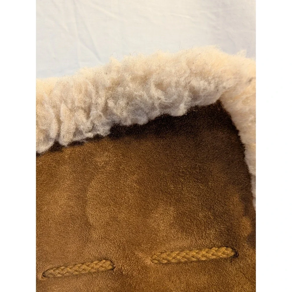 Vintage Made In USA Women's Brown Suede Boots With Faux Shearling Lining 8.5B
